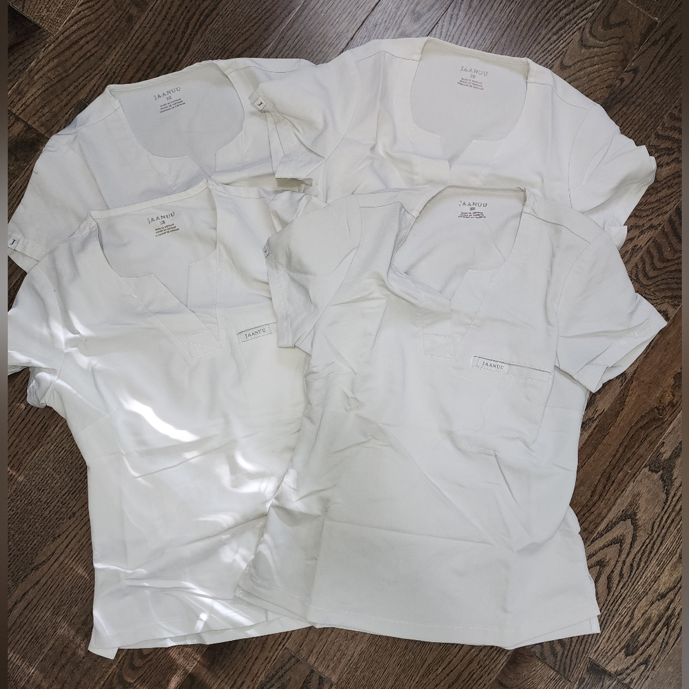 Jaanuu White Scrub Top